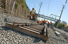 Arbeiten an den Gleisanlagen der Westbahn